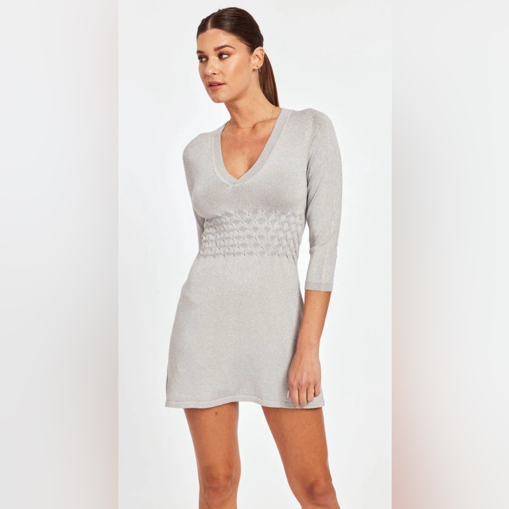 Dolce Cabo - Metallic Knit Mini Dress - Lavender - NWT - XL - Picture 4 of 8